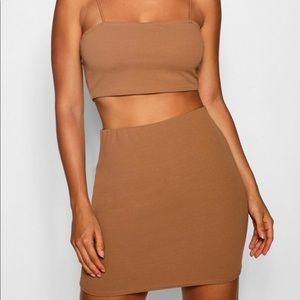 Boohoo Two Piece Bodycon Skirt Coord Set